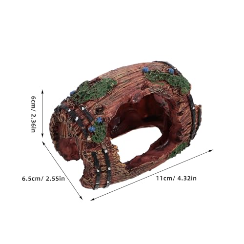 Toddmomy Aquarium Barrel Cave Fish Hiding House Resin Ornament Large Red Hideout Decoration for Shrimp and Betta Fish Tank Landscaping Accessory
