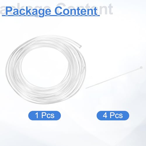 uxcell Flexible PVC Tubing, 2mm ID x 4mm OD - 6.6 Feet Long Clear Vinyl Water Pipe, Lightweight Plastic Hose Water Pipe with Zip Ties for Aquaponics, Air Hose, Irrigation - size: 2mm ID x 4mm OD