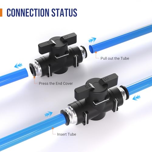 1/2 Push To Connect Valves,1/2 Air Valve Pneumatic Quick Push To Connects Fittings,Throttle Flow Speed Control - color: Black BUC, size: 1/2"OD