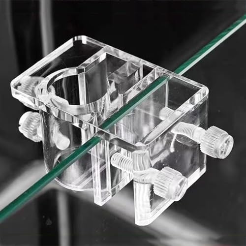 JianLing 2PCS Fish Tank Stabilizer Acrylic Inlet and Outlet Pipe Holder Aperture 22mm White Transparent Hose Holder Aquarium Filter Holder for Clamping 5-15mm Thick Glass