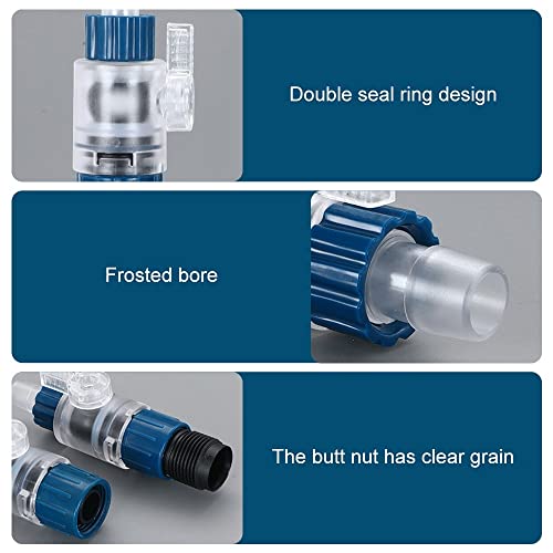 MiOYOOW Aquarium Hose Valve, Fish Tank Hose Connector Fishbowl Water Flow Control Valve with Quick Release Handle for Aquariums Fish Tanks - size: 12mm-16mm