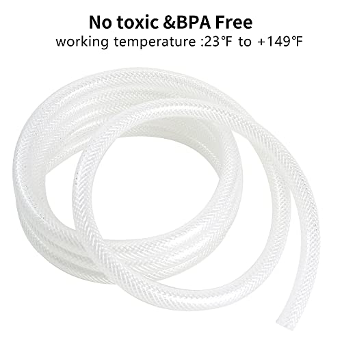 1’’ ID × 1-19/64" OD - 10 ft Clear Braided Hose Plastic Vinyl Tubing, High Pressure Flexible Reinforced PVC Tube for Transfer Water Air Oil, BPA Free & Non-Toxic - size: 1" I.D., style: 10 FT