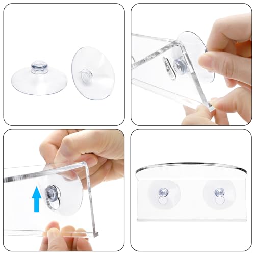 4 Pack Window Plant Floating Shelf, Suction Cup Shelf for Fish Tank, Acrylic Ledge Plants Holder Window Sill Extender for Indoor Plants, Micro Greens, Succulents, Herb Pots (Semicircular)
