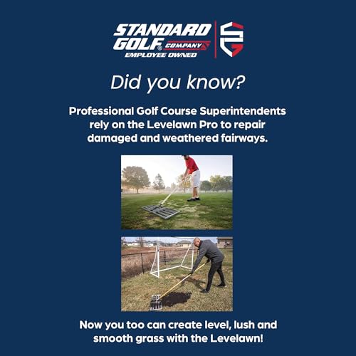 Standard Golf Levelawn Tool – 18 Inch Lawn Leveling Rake With 48 Inch Handle | Effortlessly Level Golf Courses, Lawns, & Gardens | Easy Assembly, Durable Stainless Steel Tray | Perfect For At Home Use - style: 18"
