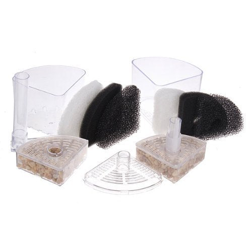 XINYOU Corner Filter Air Driven Bio-Sponge Ceramic for Fry Shrimp Fish Tank Aquarium XY-2010, 2.75 x 3.15 x 11 inches - size: 2.75 x 3.15 x 11 inches