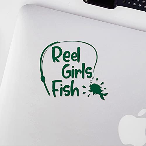 2 Pcs - Angdest Club Decal Stickers of Girls Fish (Green) Premium Waterproof Vinyl Decal Stickers for Laptop Phone Accessory Helmet Car Window Mug Tuber Cup Door Wall Decoration Andskusd44382Gr070722 - color: Green, size: 5.5'' x 4.8''