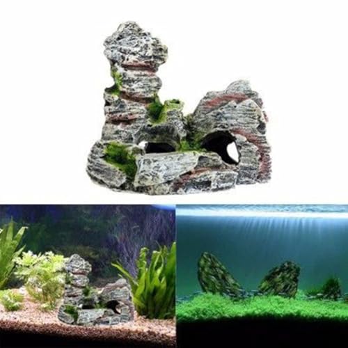 Fish Tank Rockery Ornament Mountain View Resin Bridge for Aquarium Decor (D) - size: regular push up d