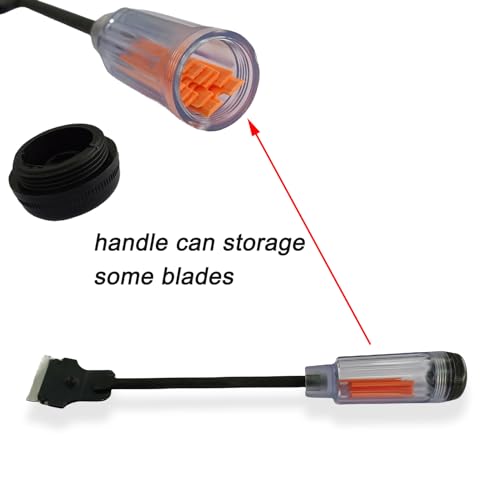 Razor Blade Scraper Tool Long Handle Sticker Scraper,Long Scraper Razor Scraper Tool with 10pcs Carbon Steel Razor Scraper Blades & 10pcs Double-Edged Plastic Blades