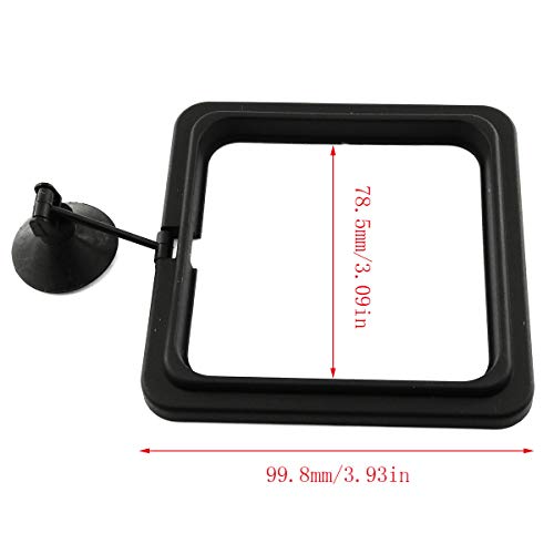 E-outstanding 2pcs Fish Feeding Ring Tropical Fish Food Ring Aquarium Fish Tank Accessories Water Plant Buoyancy Suction Cup (1 x Round Shape and 1 x Square Shape), Black