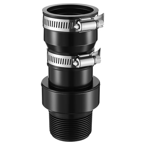 Tellingyou Sump Pump Check Valve Fits 1-1/2" or 1-1/4" Pipe, Check Valves with 2PCS Stainless Steel Hose Clamps, Spring Loaded Flapper for Sump Pump Life Expectancy Increase, Backflow Prevention