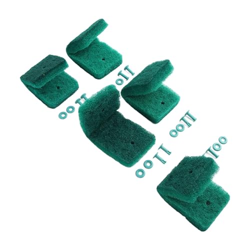 Tnfeeon Aquarium Scraper Double Sided Sponge Brush Cleaner Long Handle Fish Scrubber Sponge Scrubber Cleaner for Glass Aquariums and Home Kitchen 15.7 inches(Green)