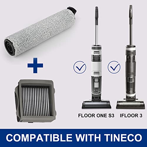 Ifloor3 Roller Brush Replacement for Tineco iFloor 3 and Floor One S3 Cordless Wet Dry Vacuum Cleaner, 2 Brush Roller, 2 HEPA Filters - style: 2+2+1