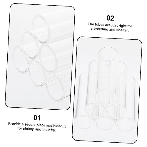 6-Tube Aquarium Acrylic Crystal Shelter House for Small Shrimp Small Fish-Shrimp Habitat, Breeding Tube Hiding Cave Hideaway, Encourage spawning