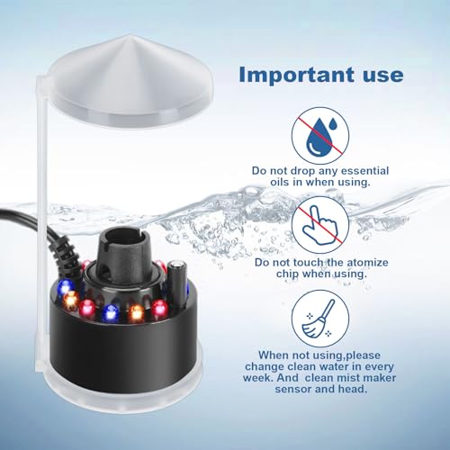 FITNATE 350ml/H Mist Maker Fogger,12 LED Color Ultrasonic Fogger, with Adjustable Fog Controller,Perfect for Water Feature, Halloween and Other Holiday Decorations - color: Sliver