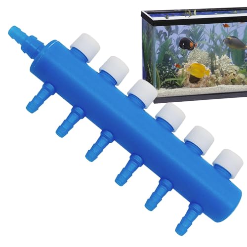 Aquarium Air Tubing Valves – Air Pump Splitter Control, Adjustable Lever Distributor | Airline Tube Connectors Fittings For Fish Tank Bubblers, Aquatic Systems, Airs Flow Management And Oxygen Supply - color: 6 heads