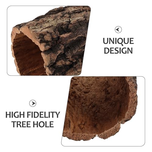 Hollow Tree Log Reptile Hideaway House Lizard Hiding Spot Shelter for Gecko Turtle Spider Hermit Crab Aquarium Decorative Cave Realistic Terrarium Decor 6x5 Inch - size: 15.00X12.50X12.50CM