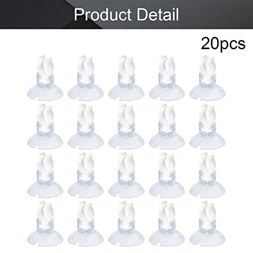 MroMax Aquarium Suction Cup Clips Airline Tubing Hose Heater Clips Clamps Holder for Fish Tank Clear 7mm to 11mm 20Pcs - size: 20pcs 7mm to 11mm