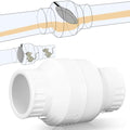 Geetery 1-1/2 Inch PVC Slip Swing Check Valve No Spring Back Flow Preventer Valve White No Return Silent Backflow for Backflow Prevention, Reduces Water Hammer Noise - size: 1-1/2 Inch