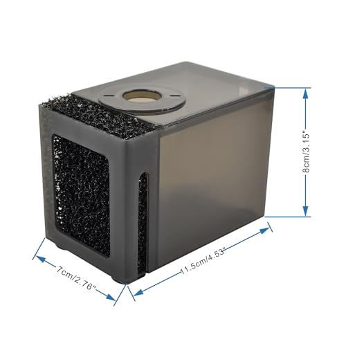 CONQUERALL Small Aquarium Pump Protective Box 11.5×7×8cm PreFilter Sponge Cover with Suction Cups for Fish Tank and Shrimp Tank - color: Acrylic Protective Box, size: 4.53×2.76×3.15 inch