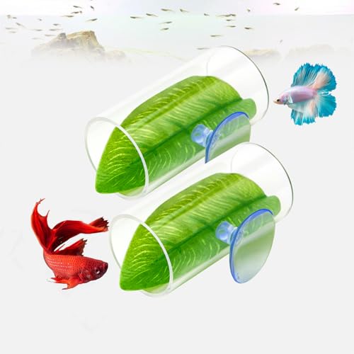 CousDUoBe 2 Pack Betta Fish Acrylic Tube Tunnel,Betta Fish Leaf Pad Simulating The Natural Habitat for Betta Spawning Grounds Breeding Resting Bed，Betta Toys Shelter Hideaway, Clear, 2Pca-SD - style: 2 Pack
