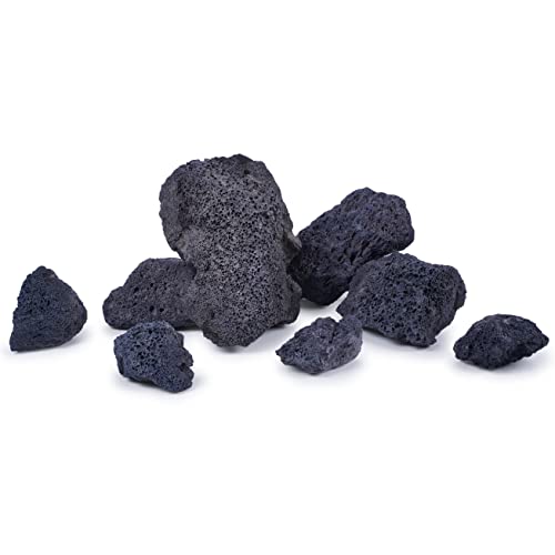 LANDEN Black Lava Stones (16lbs,3~10inch,11pcs) for Aquascaping Terrariums, Paludarium, Vivariums, Reptile and Amphibian Enclosures - size: 04 Black Lava Stones（3-10inch,16lbs）