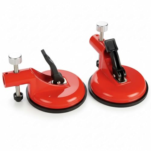 Adjustable Height Setter, Professional Countertop Leveling Tool, Granite Marble Countertop Seam Leveling Tool, Floor Gap Fixer Tools with Vacuum Lifting Clamps Rubber for Granite (Red 2pcs) - color: Red, size: 2pcs