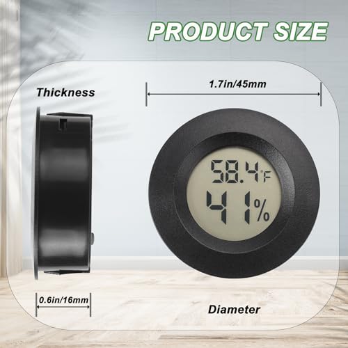 Mini Hygrometer Digital Thermometer Humidity Meter Hygrometer Thermometers Indoor/Outdoor Humidity Monitor Reptile Thermometer for Greenhouse Garden Cellar Fahrenheit(℉)/ Celsius(℃) 4 Pack