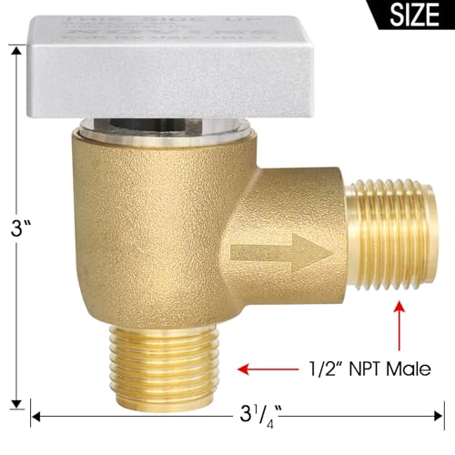 RV Vacuum Breaker Check Valve,Camper RV Black Tank Flush Check Valve,Replace Leak Camper Vacuum Breaker on Black Tank System Loud Noise & Wet Floor,Backflow Preventer Improve Freshwater 571-VAC-CHK-A - color: Brass