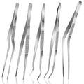 6.3 Inch Food Tweezers Stainless Steel with Precision Serrated Tips, 5PCS Kitchen Tweezers Set for Cooking, Baking, Cookie Cake Decoration, Metal Plating Tweezers - size: 6.3 in 5 PCS