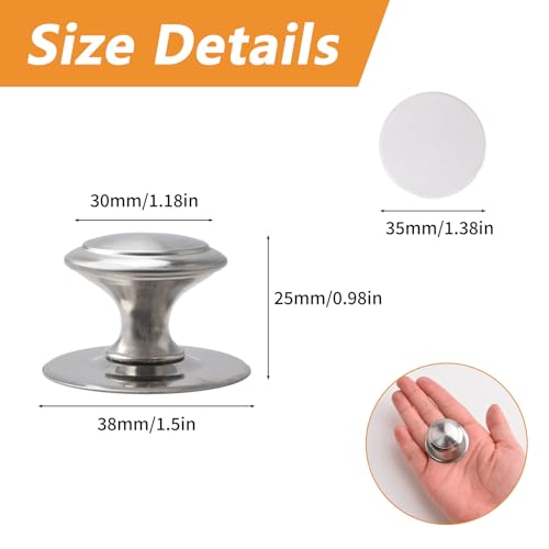 MOROBOR Stainless Steel Drawer Knobs, 8pcs Self-Stick Cabinet Pulls, 1.18Inch Adhesive Sliding Door Handle with Mounting Screws for Glass Cabinet Cupboard Drawer (Brushed Silver) - color: Brushed Silver, size: 1.18Inch