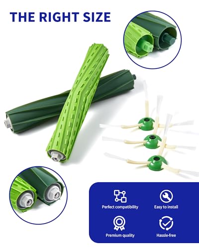 Replacement Parts & Accessories for i-Robot E, I & J Series, Combo i5, j5 Series Robot Vacuum, 2 Dual Multi-Surface Rubber Brushes & 6 HEPA Filter & 6 Edge-Sweeping Brushes - color: 18 Pack