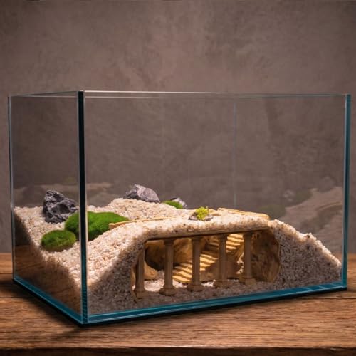 Roman Column Aquarium Cave, 3D Print Fish Hideout for Aquarium Fish Tank Decor, for Viewing Shrimp, Betta Fish, Corydora, Catfish, Pleco (Yellow, L) - color: Yellow, size: Large