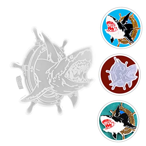 NUOBESTY Shark Coaster Mold Silicone DIY Epoxy Resin Mat for Coffee Tea Easy Release Craft Tool Compatible Resin Materials for Home Decor and Creative Projects