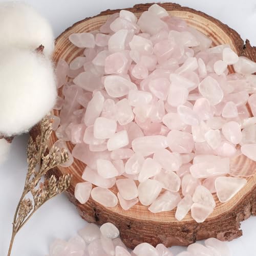 gemshan 2lb Rose Quartz Chips Natural Crushed Crystal Chip Bulk 7mm-9mm Irregular Healing Crystal Stone for Aquarium Vase Plant Decoration Craft DIY (Rose Quartz) - color: Rose Quartz