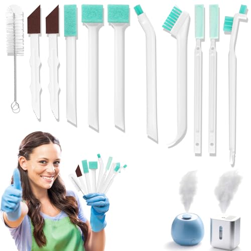 11 Pcs Humidifier Cleaner Brush Set, Crevice Cleaning Brush Small Detail Cleaning Brushes for Humidifiers, Keyboards, Tiles, Bottles & Tight Spaces | Portable Home/Travel Clean Tools