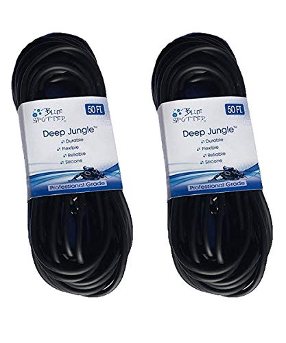 Blue Spotted Black Flexible Airline Tubing for Aquariums, Terrariums, and Hydroponics (50 Feet 2 Pack) - size: 50 Feet 2 Pack