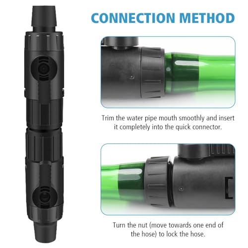 MiOYOOW Aquarium Hose Valve, Fish Tank Hose Connector Aquarium Water Control Valve with Quick Release Handle for 12/16MM Pipe - color: 12mm to 12mm