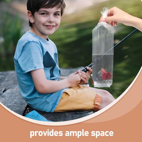50pcs Clear Plastic Fish Transport Bags, Thick Aquarium Shipping Pouches for Live Fish, Secure Closure packing bags for Long Distance Transport, Temporary Isolation