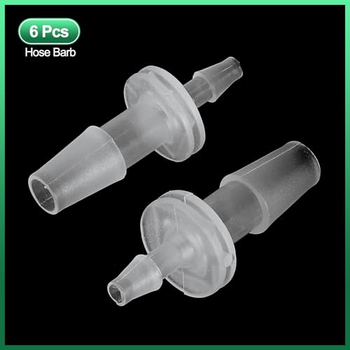 PATIKIL Hose Barb Reducer, 6 Pcs 1/4" to 1/8" Hose ID Connectors Joint Plastic Pipe Fitting Splicer Mender Union Adapter for Air Water Fuel Gas Aquarium, White
