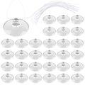 30 Pcs Aquarium Suction Cups with 30 Pcs Adjustable Zip Ties Set, Clear Fish Tank Suction Cups Without Hooks, Small Suction Cups for Aquarium Fish Tank Decoration Moss Shrimp Nest Reptile Hammocks