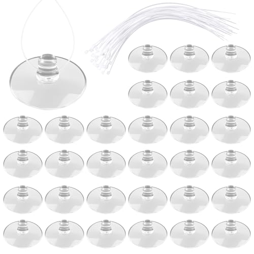 30 Pcs Aquarium Suction Cups with 30 Pcs Adjustable Zip Ties Set, Clear Fish Tank Suction Cups Without Hooks, Small Suction Cups for Aquarium Fish Tank Decoration Moss Shrimp Nest Reptile Hammocks