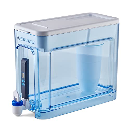 ZeroWater 32-Cup 5-Stage Water Filter Dispenser with Instant Read Out - 0 TDS for Improved Tap Water Taste - IAPMO Certified to Reduce Lead, Chromium, and PFOA/PFOS - style: 32-Cup Dispenser