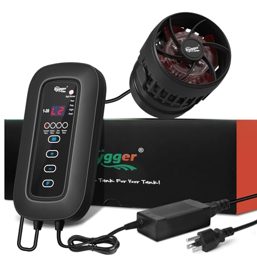 hygger DC Powerful Wave Maker For Aquarium, Quiet Aquarium Circulation Water Pump Adjustable Flow Freq, 4 Waves/Night/Feed Modes, Magnetic Holder Display Controller - size: 25W for 70~120Gallons