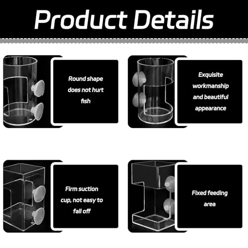 2 Pcs Fish Tank Feeding Tray with Suction Cup,Fish Feeding Tube,Automatic,Food Feeder,Feeder Automatic Dispenser for All Kinds of Food Tanks Bowls Accessories