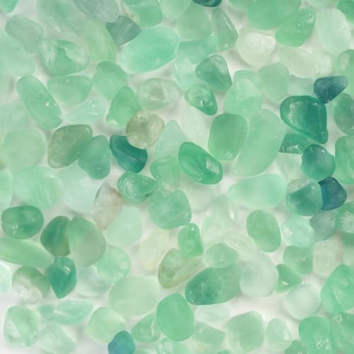 WAYBER 2 Lbs/920g Natural Green Quartz Crystal Stones Irregular Aquarium Pebbles Rock Sands for Turtle Tank/Succulent Plants/Vase Decoration (Fill 2 Cups) - color: Green Fluorite, size: 2 Pounds