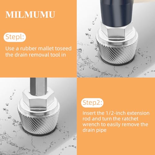 1.5" Tub Drain Extractor Removes Old Broken Stubborn and Rusted Drains with Ease Strong Grab Plumbing（ M05255 1.5" ） - 1PACK - color: Silver