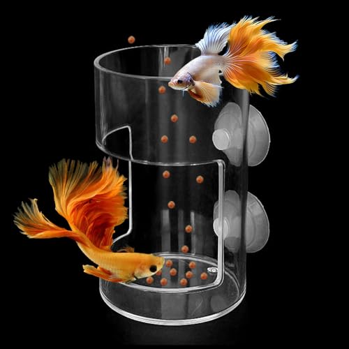 Fish Feeder Orbicular Automatic Fish Feeders Reduced Filter Clogging Tank Suitable for All Kinds of Food Tank Accessories - color: Transparent Circle