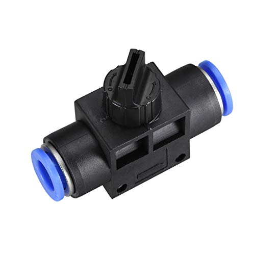 uxcell 10mm OD Pneumatic Air Flow Control Valve with Push-to-Connect Fitting,Union Straight,Pneumatic Air Controller Valve 5pcs