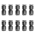 zjxed 1/4" OD x 1/4" OD Straight Pneumatic Connector, Push to Connect fittings Straight Union/Coupler (Pack of 10) - size: 1/4 inch-1/4 inch