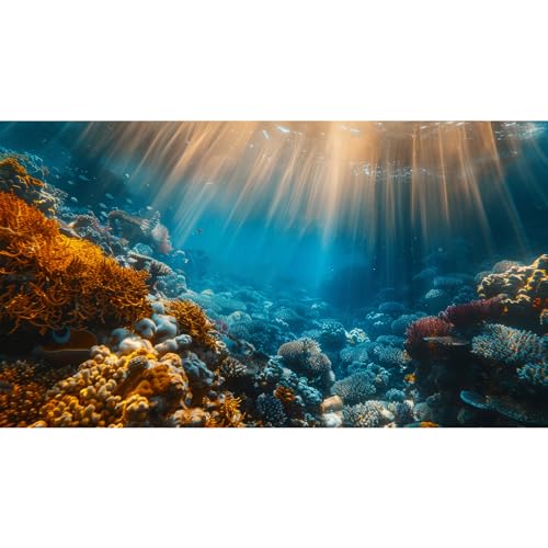 Aquarium Background, Ocean Fish Tank Background, Terrarium Background Cloth 48 x 18 inches - color: 1 pack, size: 48x18in